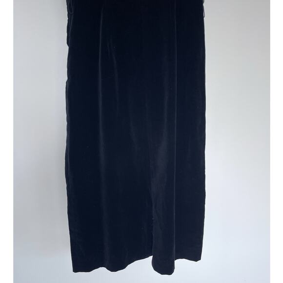 Vintage 60's Black Velvet Mod Wiggle Dress / Sz M 28" w / Holiday Retro Cocktail - Picture 6 of 8